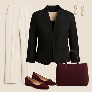 Lauren Ralph Lauren Black Linen Soutache Embroidered Blazer – Size 10